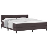 vidaXL Pat cu arcuri cu headboard Maro &icirc;nchis 200 x 180 cm țesătură 3341058