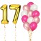 Set 14 Baloane Aniversare 17 Ani, fata, culoare roz/rose gold, Ropet