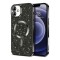 Husa pentru iphone 16 plus, glitter magsafe, atasare magnetica, black
