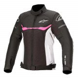 Geaca Moto Impermeabila Dama Alpinestars Stella T-SPS Waterproof Jacket, Negru/Alb/Roz, Medium