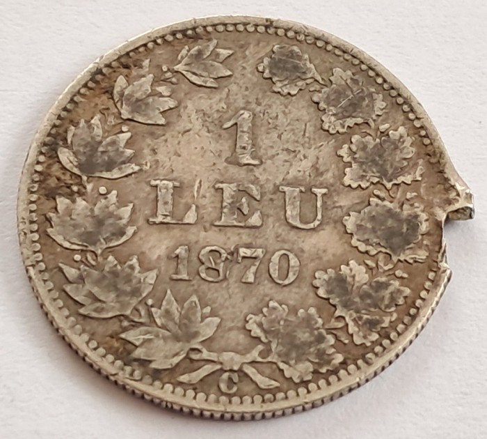 Romania , 1 Leu 1870 Carol I