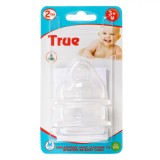 Set Tetine Biberon True, 3M+, Silicon, Flux Mediu, 2 Bucăți