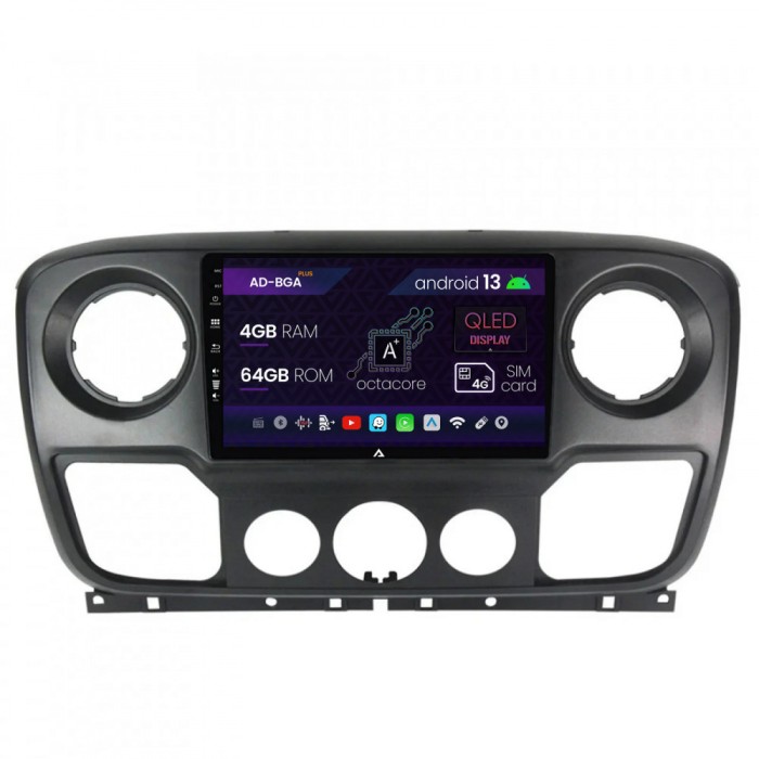 Navigatie Opel Movano Renault Master Nissan NV400 (2011-2021), Android 13, A-Octacore 4GB RAM + 64GB ROM, 10.1 Inch - AD-BGA10004+AD-BGRKIT388V2