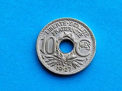 10 Centimes 1927 Franta-Calitate foto