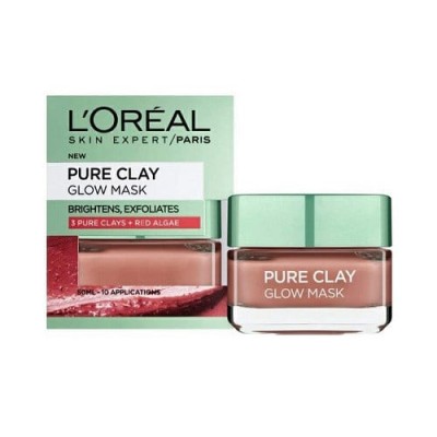 Masca de fata exfolianta pentru netezirea tenului, Loreal, Pure Clay Mask, Red Algae, 50 ml foto