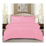 Cumpara ieftin Lenjerie de Pat Dublu Bumbac Damasc 4 Piese cu Elastic, Roz - CPL14