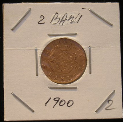 M1 C10 - Moneda foarte veche 2 - Romania - 2 banI - 1900 foto