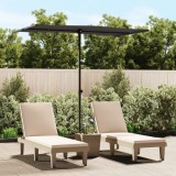 VidaXL Umbrelă de soare de grădină, st&acirc;lp aluminiu, negru, 180x110 cm