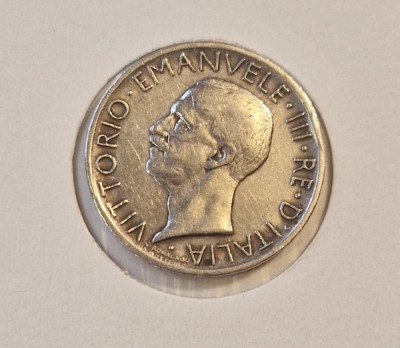 273, Italia, Italy, 5 Lire 1928, KM#67, Argint, Vittorio Emanuele III foto