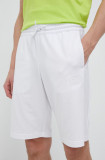 Cumpara ieftin EA7 Emporio Armani pantaloni scurti din bumbac culoarea alb