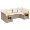 Set canapele de gradina cu perne, 6 piese, bej, poliratan