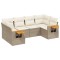 Set canapele de gradina cu perne, 6 piese, bej, poliratan