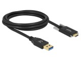 Cablu USB A la USB C DELOCK 2m 10Gbps 24AWG 30AWG Negru 84019