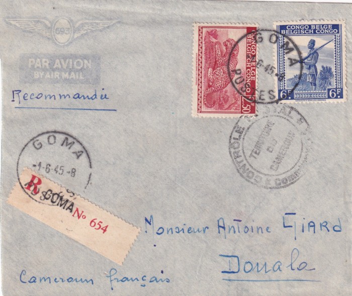 FILATELIE TEMATICA - PLIC CONGO TEMATICA FAUNA LEOPARD AIRMAIL
