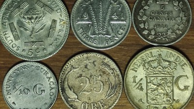 Start colectie argint - set 6 monede argint diferite de pe 6 continente diferite 1874-1963 - foarte frumoase! foto