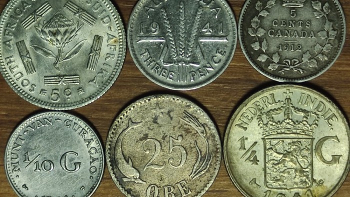 Start colectie argint - set 6 monede argint diferite de pe 6 continente diferite 1874-1963 - foarte frumoase!