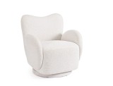 Cumpara ieftin Fotoliu rotativ textil alb Harper 78x76x80h