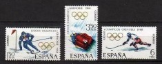 Spania 1968 - Jocurile Olimpice de iarna, sport, serie neuzata foto