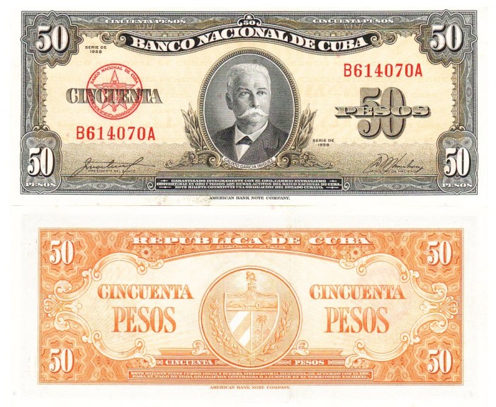 Cuba 50 Pesos 1960 P-95 UNC