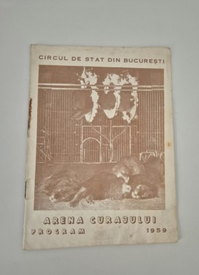 Program Circul de Stat Bucuresti Arena curajului 1959 foto
