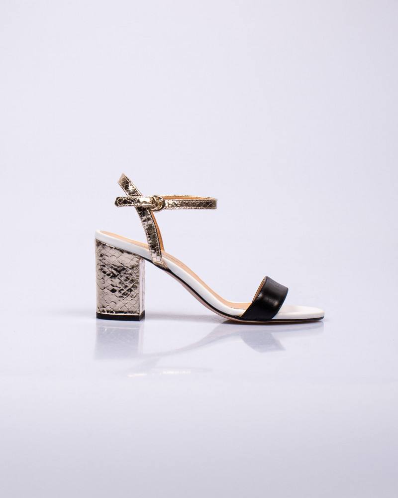 Sandale elegante din piele naturala cu toc bloc pentru femei 23HAT15094, 37  - 40, Negru | Okazii.ro