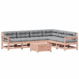 Set mobilier de gradina cu perne, 7 piese, lemn masiv douglas