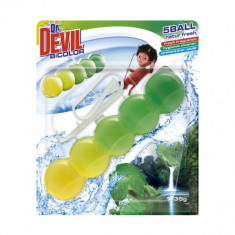 Odorizant WC DR. DEVIL 5 Ball, Bicolor Natur Fresh, 35 g, Bile Odorizante Toaleta, Odorizant Toaleta, Odorizant Anticalcar pentru WC, Odorizant pentru foto