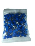 Set pini dubli albastri 2.5mm &sup2; conectori terminal de sertizare izolati poliamida tubulari set 100 buc, Omu System