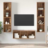 Set dulap TV 3 pcs Lemn vechi 37 x 37 x 142.5 cm Lemn compozit