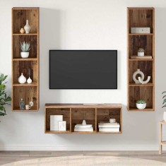 vidaXL Set dulap TV 3 pcs Lemn vechi 37 x 37 x 142.5 cm Lemn compozit