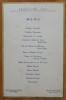 Meniu Restaurant Zissu Bucuresti , Revelion 1942