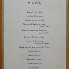 Meniu Restaurant Zissu Bucuresti , Revelion 1942