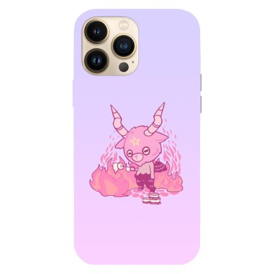 Husa compatibila cu Apple iPhone 12 Pro model Kawaii pink devil, Silicon, TPU, Viceversa foto