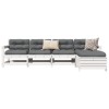 Gossi set canapea de gradina, 5 piese, alb, lemn masiv de pin