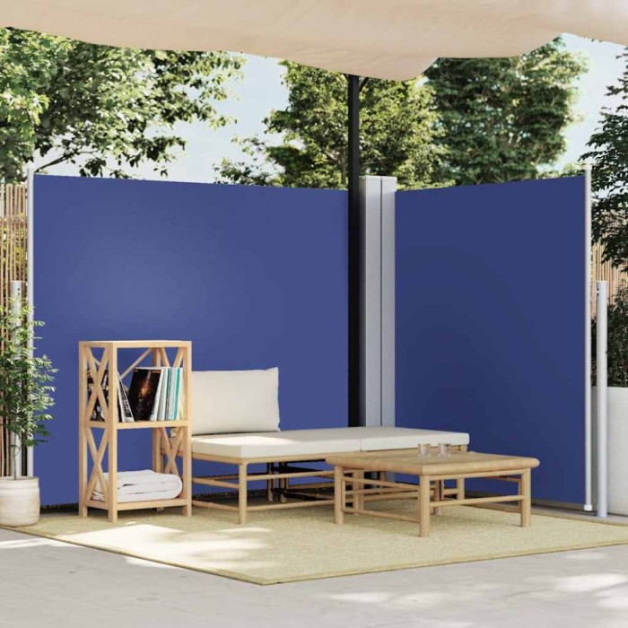 Copertină laterală retractabilă, albastru, 160 x 600 cm
