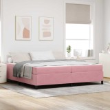 VidaXL Cadru de pat cu saltea Roz și alb 200 x 200 cm Catifea 3399089