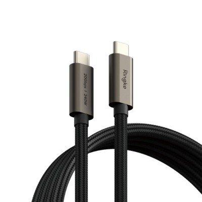 Cablu de Date Type-C la Type-C, 240W, 2m - Ringke - Black foto