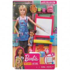 BARBIE CARIERE SET MOBILIER CU PAPUSA PROFESOARA DE PICTURA foto