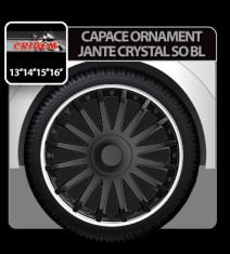 Capace ornament jante Crystal SO BL 4buc - Negru/Argintiu - 15&amp;#039; - CRD-VER1526BL Auto Lux Edition foto