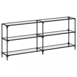 Cumpara ieftin Masuta de cafea blat din sticla transparenta 194,5x30x81cm otel