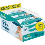 Pampers 99% Water Baby Wipes Servetele umede pentru copii 12x60 buc