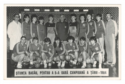 Fotografie originală ȘTIINȚA BACĂU a 5-a oară Campioană - 1984 (handbal feminin) foto