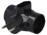 Conector Alimentare AC Splitter 2P Rotund/Plat