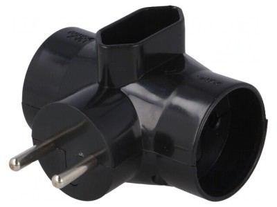 Conector Alimentare AC Splitter 2P Rotund/Plat foto