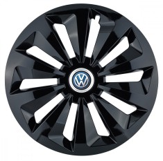 Set 4 capace roti Fox negru R15 pentru gama auto Volkswagen