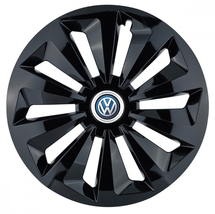 Set 4 capace roti Fox negru R15 pentru gama auto Volkswagen