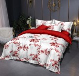Cumpara ieftin Lenjerie de pat pentru o persoana cu husa elastic pat si fata perna patrata, Shani, bumbac mercerizat, multicolor