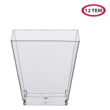 Set Boluri Reutilizabile, Model Patrat, Plastic Transparent, Capacitate 240ml, 12 Bucăți