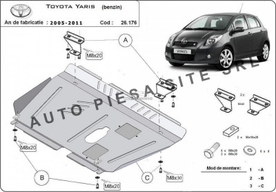 Scut metalic motor Toyota Yaris benzina fabricata in perioada 2005 - 2011 APS-26,176 foto