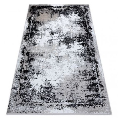 Modern GLOSS covor 8493 78 vintage stilat, cadru gri / negru, 80x150 cm foto